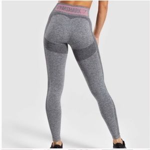 Gymshark High Waisted Flex Leggings in Grey/Dusty Pink Small Athleisure Workout